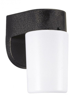 Outdoor Wall traditional 1-light LED outdoor exterior wall lantern sconce in black finish with white (38|8909PEN3-12)