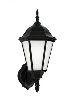 Bakersville traditional 1-light LED outdoor exterior wall lantern sconce in black finish with satin (38|89941EN3-12)