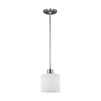 Canfield modern 1-light indoor dimmable ceiling hanging single pendant light in brushed nickel silve (38|6128801-962)