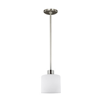 Canfield modern 1-light LED indoor dimmable ceiling hanging single pendant light in brushed nickel s (38|6128801EN3-962)