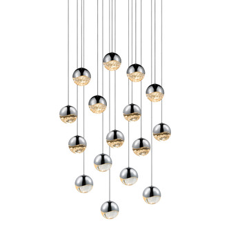 16-Light Square Medium LED Pendant (107|2923.01-MED)