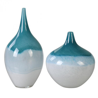Uttermost Carla Teal White Vases Set/2 (85|20084)
