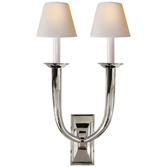 French Deco Horn Double Sconce (279|S 2021PN-NP)