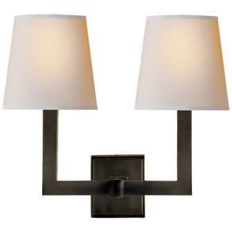 Square Tube Double Sconce (279|SL 2820BZ-NP)