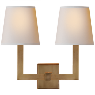 Square Tube Double Sconce (279|SL 2820HAB-NP)