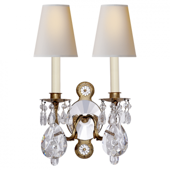Yves Crystal Double Arm Sconce (279|TOB 2471GI/CG-PL)