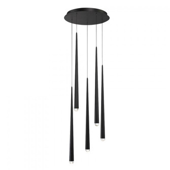CASCADE 5LGT ROUND PENDANT 3500K (3612|PD-41705R-BK)
