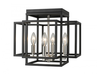4 Light Flush Mount (276|454F-BK-BN)
