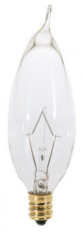 25 Watt CA8 Incandescent; Clear; 2500 Average rated hours; 210 Lumens; Candelabra base; 130 Volt (27|A3674)