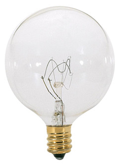 25 Watt G16 1/2 Incandescent; Clear; 2500 Average rated hours; 186 Lumens; Candelabra base; 130 Volt (27|A3922)