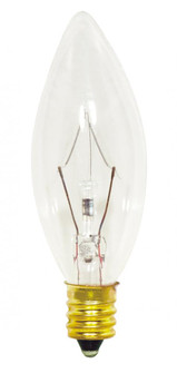 15 Watt B8 Incandescent; Clear; 1500 Average rated hours; 114 Lumens; Candelabra base; 130 Volt (27|S3345)