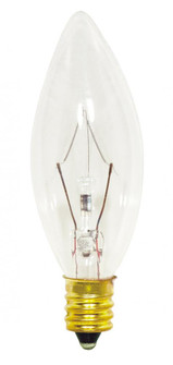 25 Watt B8 Incandescent; Clear; 1500 Average rated hours; 212 Lumens; Candelabra base; 130 Volt (27|S3346)