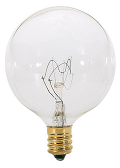 15 Watt G16 1/2 Incandescent; Clear; 1500 Average rated hours; 114 Lumens; Candelabra base; 120 Volt (27|S3821)