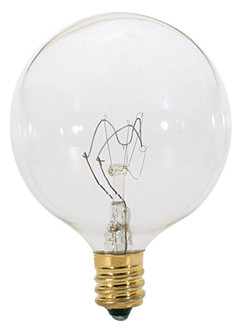 25 Watt G16 1/2 Incandescent; Clear; 1500 Average rated hours; 232 Lumens; Candelabra base; 120 Volt (27|S3822)