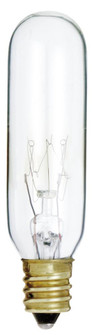 15 Watt T6 Incandescent; Clear; 2500 Average rated hours; 95 Lumens; Candelabra base; 130 Volt (27|S3910)