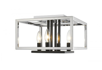 4 Light Flush Mount (276|456F-CH-BK)