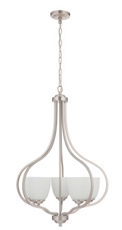 Serene 5 Light Foyer in Brushed Polished Nickel (White Glass) (20|49935-BNK-WG)