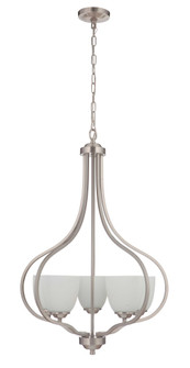 Serene 5 Light Foyer in Brushed Polished Nickel (White Glass) (20|49935-BNK-WG)