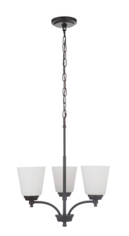 Tyler 3 Light Chandelier in Flat Black (White Glass) (20|50223-FB-WG)