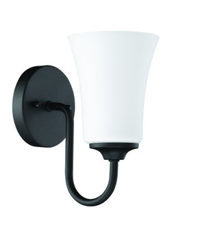 Gwyneth 1 Light Wall Sconce in Flat Black (White Glass) (20|50401-FB-WG)