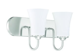 Gwyneth 2 Light Vanity in Brushed Polished Nickel (White Glass) (20|50402-BNK-WG)