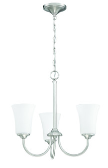 Gwyneth 3 Light Chandelier in Brushed Polished Nickel (White Glass) (20|50423-BNK-WG)