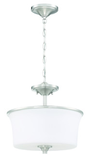 Gwyneth 2 Light Convertible Semi Flush in Brushed Polished Nickel (White Glass) (20|50452-BNK-WG)