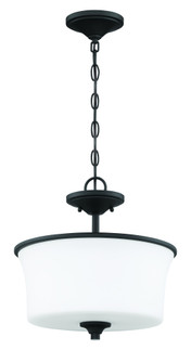 Gwyneth 2 Light Convertible Semi Flush in Flat Black (White Glass) (20|50452-FB-WG)