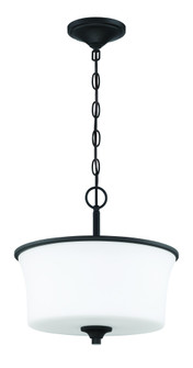 Gwyneth 2 Light Convertible Semi Flush in Flat Black (White Glass) (20|50452-FB-WG)