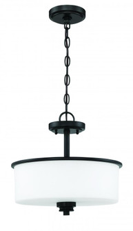 Bolden 2 Light Convertible Semi Flush in Flat Black (White Glass) (20|50552-FB-WG)