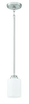 Bolden 1 Light Mini Pendant in Brushed Polished Nickel (White Glass) (20|50591-BNK-WG)
