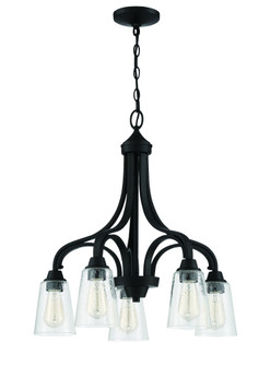 Grace 5 Light Down Chandelier in Espresso (Clear Seeded Glass) (20|41915-ESP-CS)