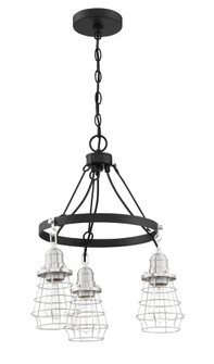 Thatcher 3 Light Down Chandelier in Flat Black/Brushed Polished Nickel (20|50623-FBBNK)