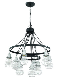 Thatcher 9 Light Chandelier in Flat Black/Brushed Polished Nickel (20|50629-FBBNK)