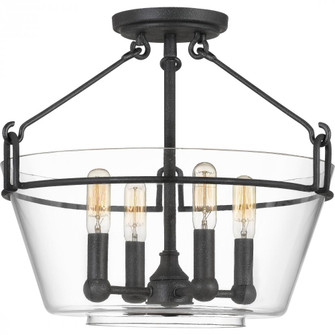 Wells 4-Light Grey Ash Semi-Flush Mount Light (26|WEL1717GK)