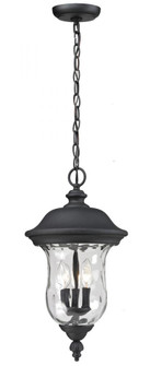 3 Light Outdoor Chain Mount Ceiling Fixture (276|533CHB-BK)