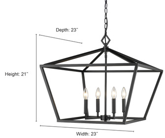 4-Light Pendant light Matte Black (670|3294-MB)