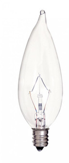 25 Watt CA9 1/2 Incandescent; Clear; 2500 Average rated hours; 212 Lumens; Candelabra base; 120 Volt (27|S4465)