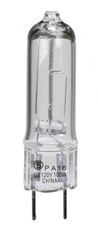 100 Watt; Halogen; T4; Clear; 2000 Average rated hours; 1700 Lumens; Bi Pin G8 base; 120 Volt (27|S4622)