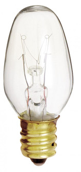 4 Watt C7 Incandescent; Clear; 3000 Average rated hours; 16 Lumens; Candelabra base; 120 Volt; (27|S4724)