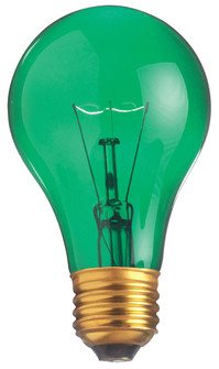 25 Watt A19 Incandescent; Transparent Green; 2000 Average rated hours; Medium base; 130 Volt (27|S6081)