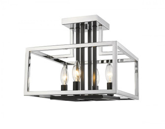 4 Light Semi Flush Mount (276|456SF-CH-BK)