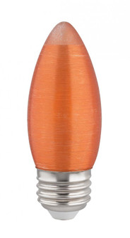 2 Watt C11 LED Filament; Satin Spun; Amber; Medium base; 2100K; 100 Lumens; 120 Volt; Carded (27|S22707)