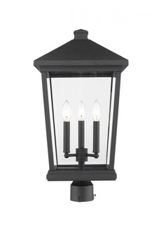 3 Light Outdoor Post Mount Fixture (276|568PHXLR-BK)