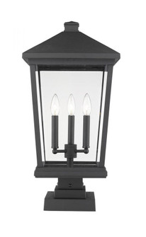 3 Light Outdoor Pier Mounted Fixture (276|568PHXLS-SQPM-BK)