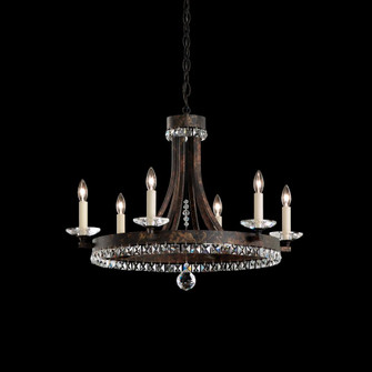 Early American 6 Lights 110V Chandelier in Antique Silver with Clear Crystals from Swarovski (168|ER1006N-48S)