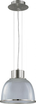 1-Light 12'' Pendant Light Fixture in Brushed Nickel Finish with Clear Prismatic Glass (81|60/2923)