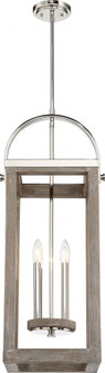 Bliss - 4 Light Pendant - Driftwood Finish with Polished Nickel Accents (81|60/6481)