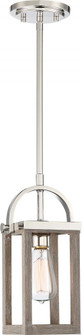 Bliss - 1 Light Mini Pendant - Driftwood Finish with Polished Nickel Accents (81|60/6484)