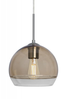 Besa, Ally 8 Cord Pendant, Smoke/Clear, Satin Nickel Finish, 1x5W LED Filament (127|1JT-ALLY8SM-EDIL-SN)